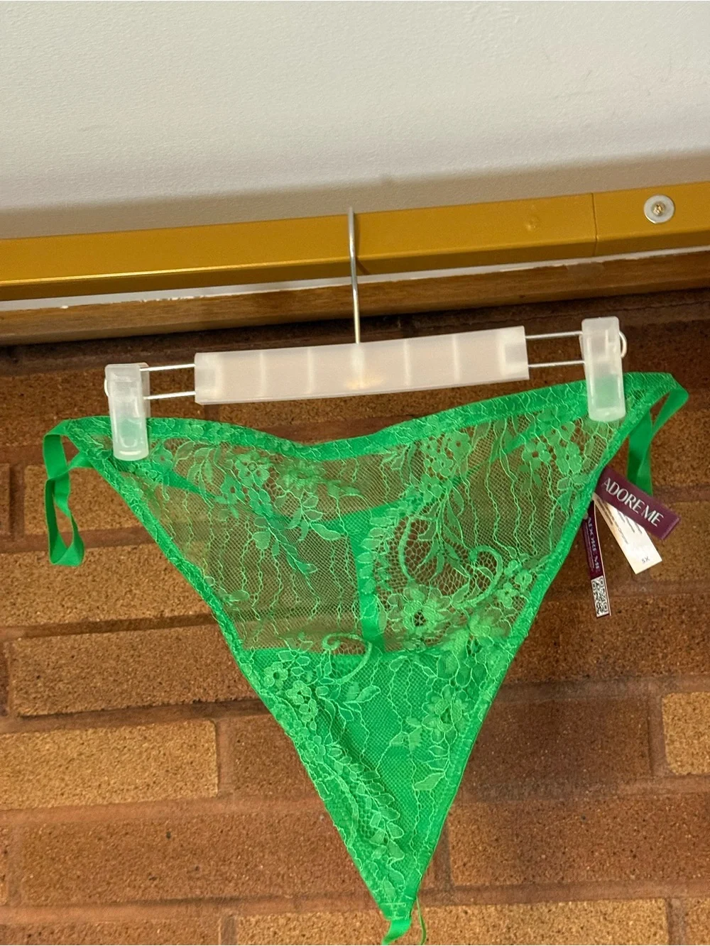 Adore Me Emerald Green Lace Chemise with Matching Thong NWT